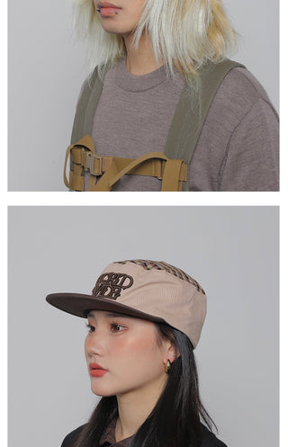 plaid flat-top cap