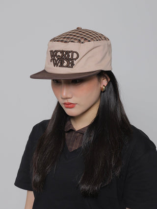 plaid flat-top cap