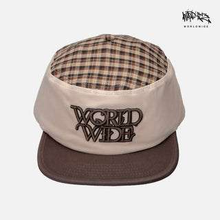 plaid flat-top cap