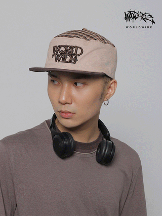 plaid flat-top cap