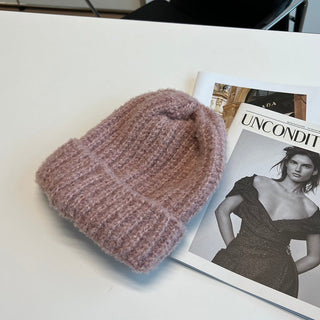 plush knitted beanie