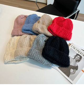 plush knitted beanie
