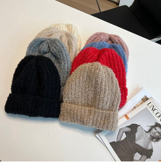 plush knitted beanie