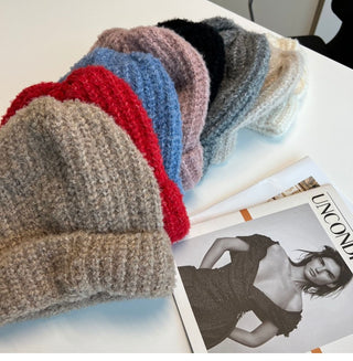 plush knitted beanie