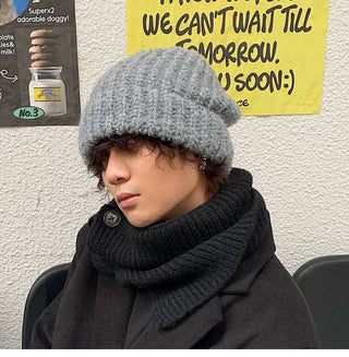 plush knitted beanie