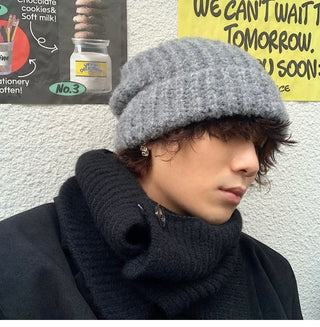 plush knitted beanie