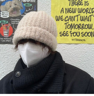 plush knitted beanie