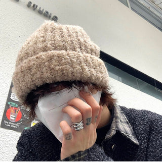 plush knitted beanie