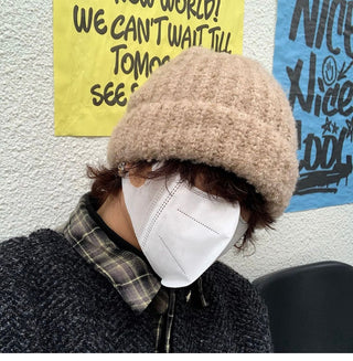 plush knitted beanie