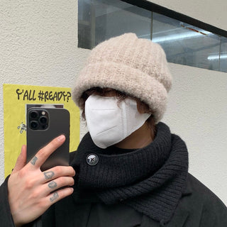 plush knitted beanie