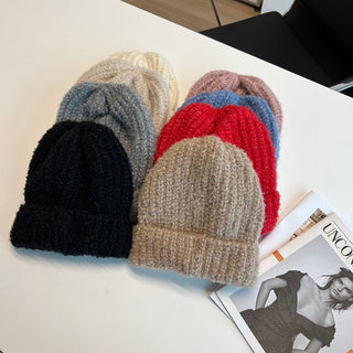 plush knitted beanie