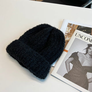 plush knitted beanie