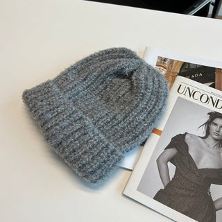 plush knitted beanie