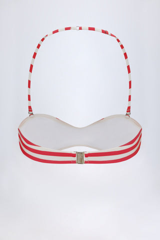 Multiway Bikini Top in Cherry Red Stripe