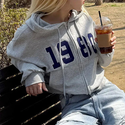 Elu 1980 Two-way Crop Zip-up Hoodie