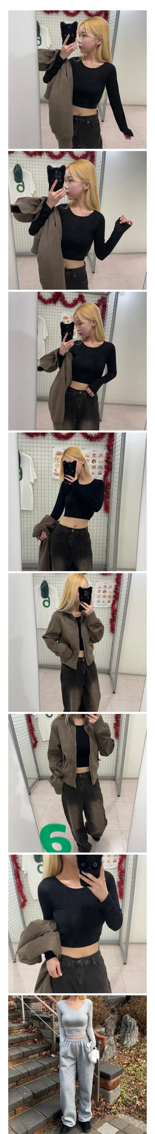 Hark Slim U-Neck Crop Top
