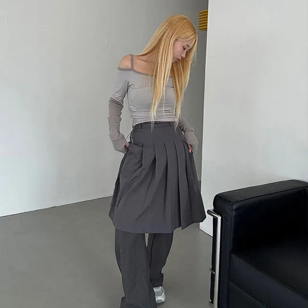 Kimure Pleated Midi Skirt