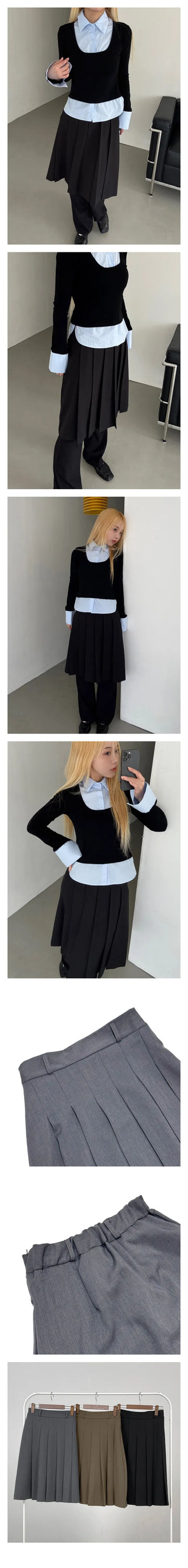 Kimure Pleated Midi Skirt