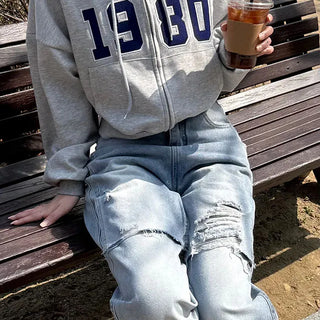 Kuhu Layered Cut Light Blue Denim Pants