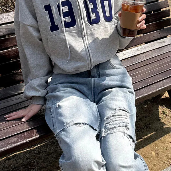 Kuhu Layered Cut Light Blue Denim Pants