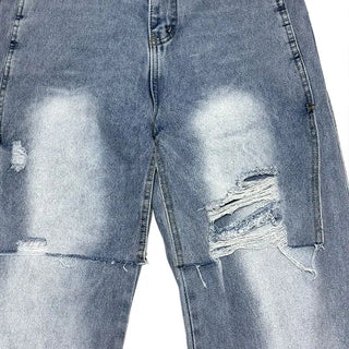 Kuhu Layered Cut Light Blue Denim Pants