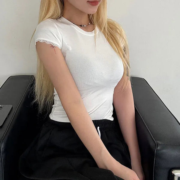 Ailly Lace Short Sleeve T-shirt