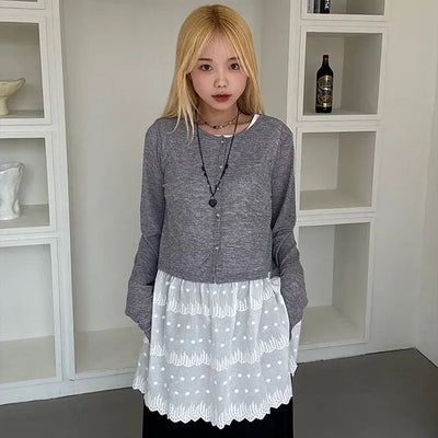 Per Bocashi See-through Cardigan