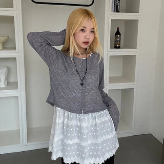 Per Bocashi See-through Cardigan