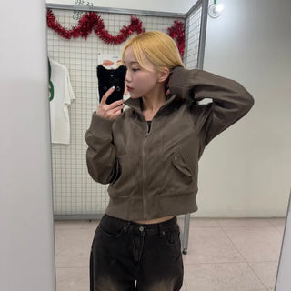 Fuzz Suede High-Neck Jumper