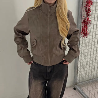 Fuzz Suede High-Neck Jumper