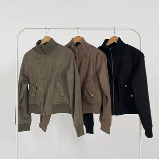 Fuzz Suede High-Neck Jumper