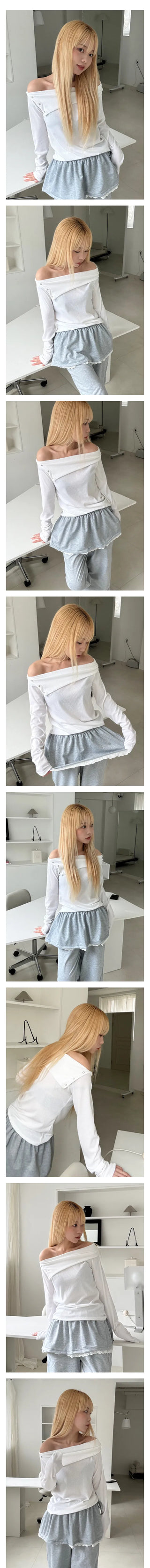 Rowing snap off-shoulder t-shirt