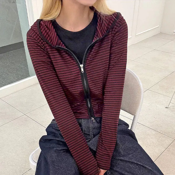 Who's Striped Zip-up Hoodie
