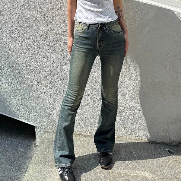 Hiyu Vintage Washed Bootcut Denim