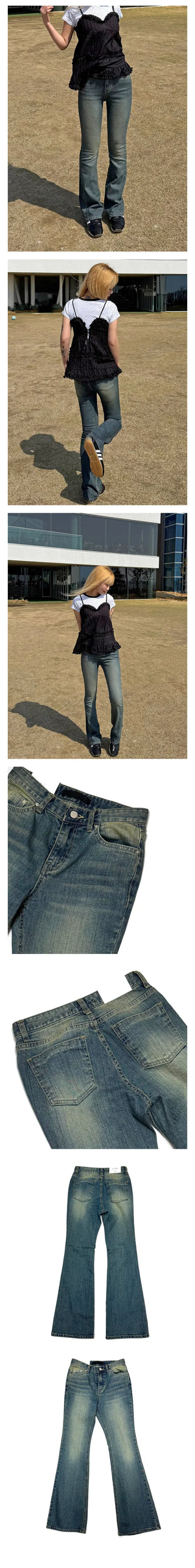Hiyu Vintage Washed Bootcut Denim