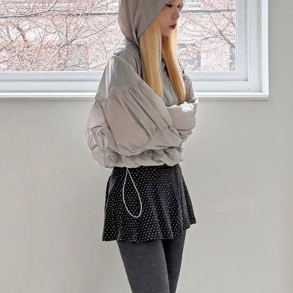 Pobloom Dot Bootcut Skirt Pants