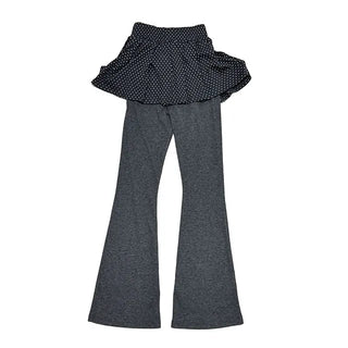 Pobloom Dot Bootcut Skirt Pants