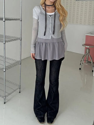 Janlu black denim bootcut pants