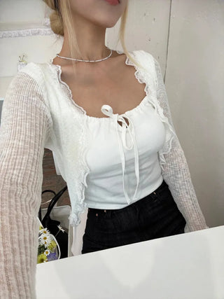Tsumo Frill See-through Cardigan
