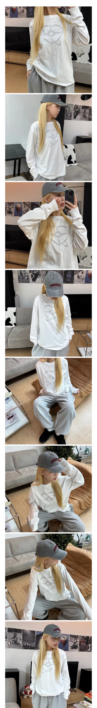 Belle Heart Star Long Sleeve T-shirt