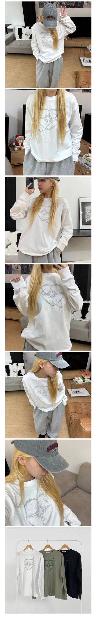 Belle Heart Star Long Sleeve T-shirt