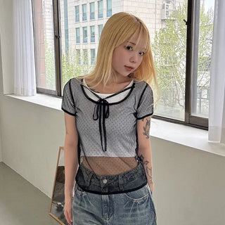 TOO Mesh Dot Layered Tee