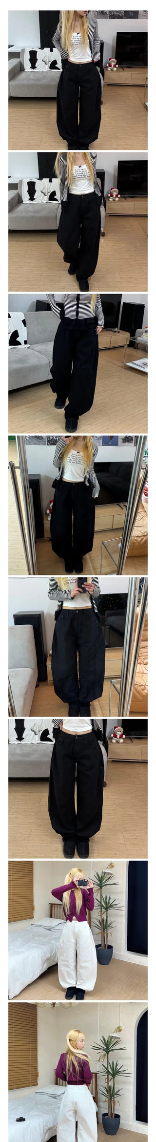 Juri Side Pintuck Balloon Wide Pants