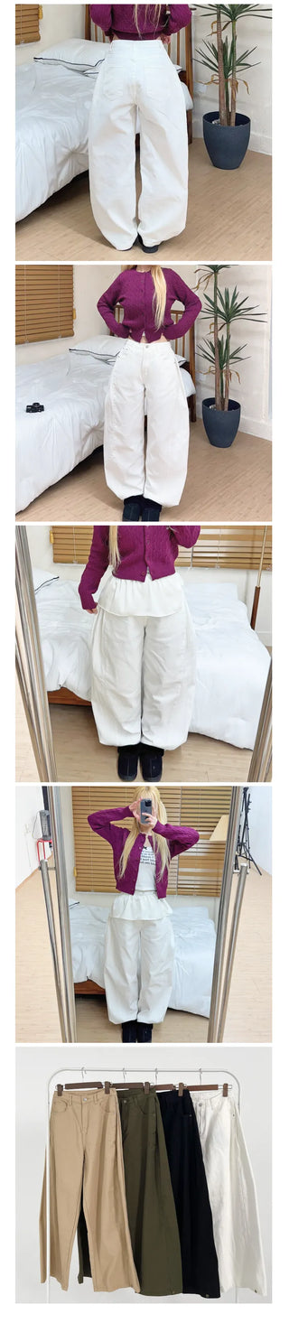Juri Side Pintuck Balloon Wide Pants