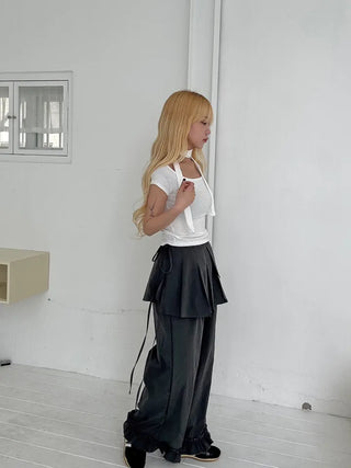 Lavigne Pendant Dot Scarf Off-Shoulder T-Shirt
