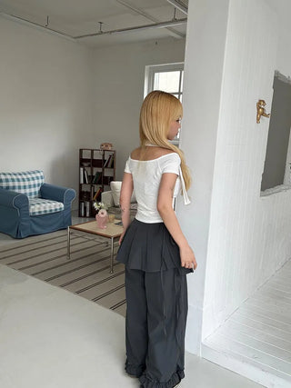 Lavigne Pendant Dot Scarf Off-Shoulder T-Shirt