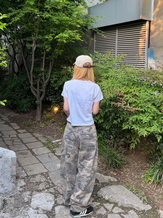 T-shirt with Camo Mega Wide Long Pants