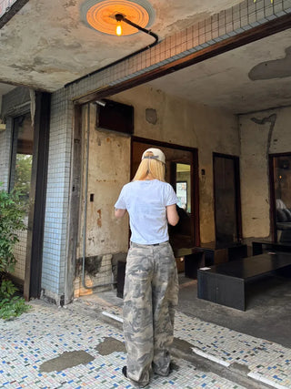 T-shirt with Camo Mega Wide Long Pants