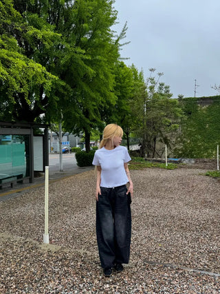 Dica Basic Plain Round Neck Short Sleeve T-shirt