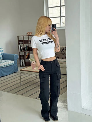 Genly Cargo Pocket Long Wide Pants